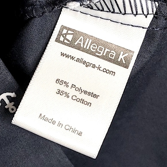 🌺 Allegra K Nautical Anchor Print Mens Button Down Navy Shirt Size 34 - Picture 6 of 8